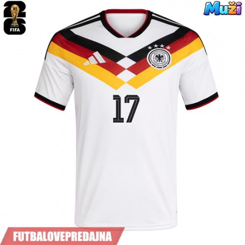 Lacne Muži Futbalové dres Nemecko Florian Wirtz #17 MS 2026 Krátky Rukáv - Domáci